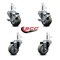 Service Caster 3'' Gray Poly Wheel Swivel 7/16'' Grip Ring Stem Caster Set 2 Brakes, 4PK SCC-GR20S314-PPUB-TLB-716138-2-S-2 - alternate 5